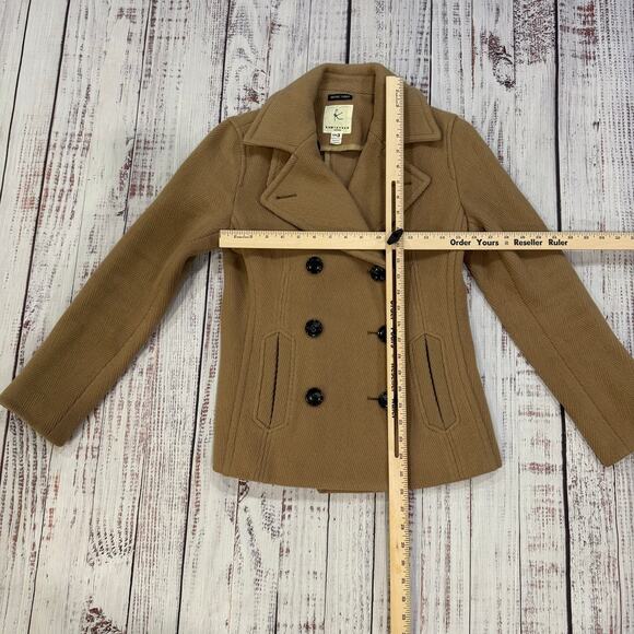 Kumikyoku Wool Cashmere Camel Peacoat Double Breasted Lined Coat (JP 3) - Picture 7 of 8